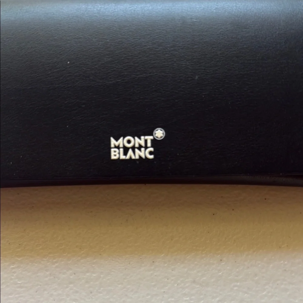 Mont Blanc CASE ONLY. Black Leather Eyeglass/Sunglass Case with Magnetic close.